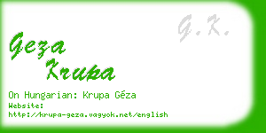 geza krupa business card