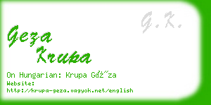 geza krupa business card